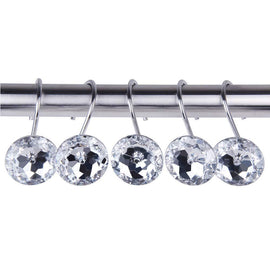 Acrylic Decorative Rhinestones Shower Curtain  Rings-Set of 12 Rings