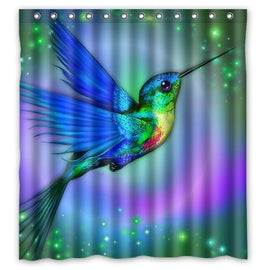 66"(w) x 72"(h) Cute Hummingbird Art Theme Print 100% Polyester Bathroom Shower Curtain Shower Rings Included