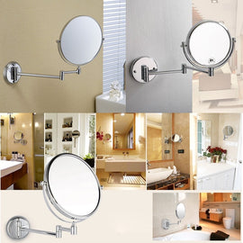 Wall Mounted Double Side 8inch 10x Magnification Mirror 1309-8 (Color: Silver)