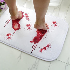 Blood Bathmat Scare Your Friends Bloody Footprint Bath Bathroom Mat Non-slip Home Decor