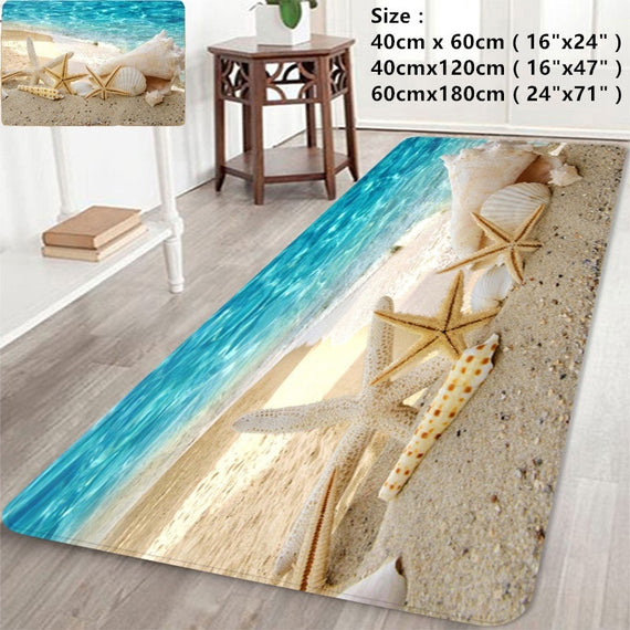 Home Decor Starfish Sea Shell Bathroom Carpets Rugs Bath Mat Bath Rugs Anti-slip Kitchen Mats Bathroom Mat Bathroom Carpets