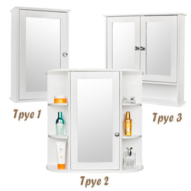 Modern Bathroom Wall Cabinet with Mirror Door Organizer Storage Bath