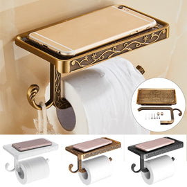 Ivory/Antique Gold/Black Color Zinc Alloy Wall Mounted Toilet Roll Tissue Holder Stand Phone Shelf Bathroom Paper Holder