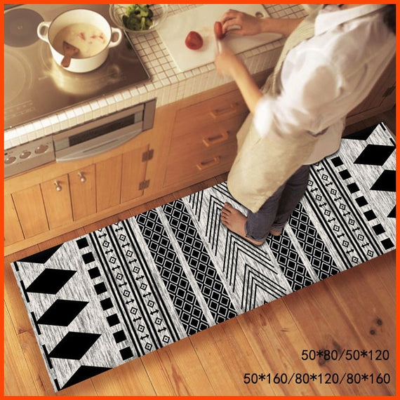 Moroccan Kitchen Rugs,5 Sizes Non-Slip Soft Kitchen Mat,Bath Rug Doormat