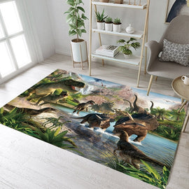 Kids Dinosaur Rugs And Primitive Forest Carpets For Baby Home Living Room Large Bedroom Hallway Yoga kitchen Door Floor Bath Mat A16