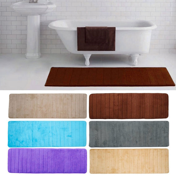 Bath Floor Rug Non-slip Rug Pad Absorbent Soft Memory Foam Bathroom Carpet Shower Floor Mat