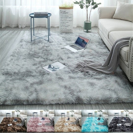 Large Size Super Soft Tie-Dye Art Carpet Floor Bedroom Mat Gradient Color Fluffy Area Rug Living Room Carpet Hallway Mat 7 Colors (80x160cm/120x160cm/80x200cm/120x200cm/ 140x200cm/ 160x200cm)