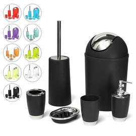 4/6 Pcs European Style Bath Necessities, Toothbrush Holder/Toilet Brush Holder/Soap Dish/Rinse Cup/Sprayer Bottle/Trash Can Plastic Bathroom Accessory Set