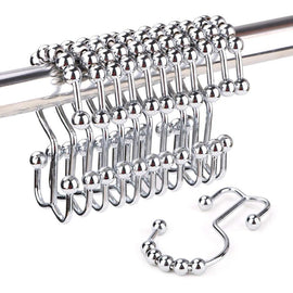 BMP Stainless Steel Heavy Duty Rustproof Shower Curtain Rings-Set of 12