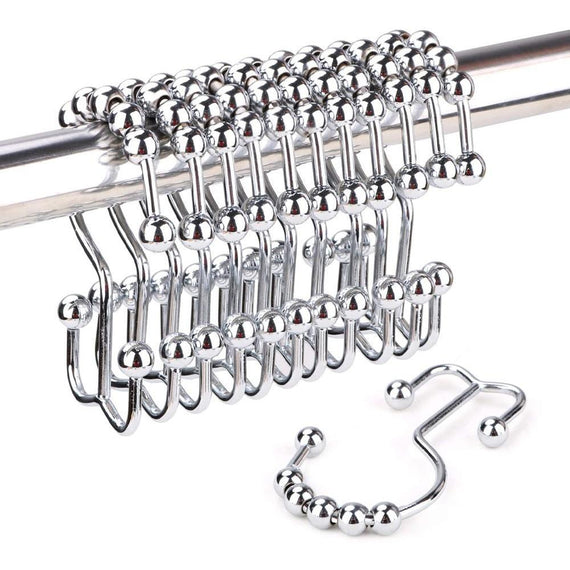 BMP Stainless Steel Heavy Duty Rustproof Shower Curtain Rings-Set of 12