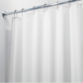 Wideskall 70" x 72" inch Vinyl Magnetized Shower Curtain Liner Frosted White w/ 3 Magnets