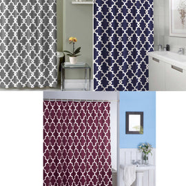 Geometric Patterned Shower Curtain 70-inch By 72-inch