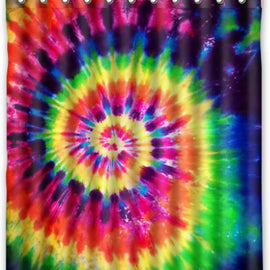 Colorful Tie Dye Waterproof Bathroom Shower Curtain