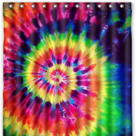 Colorful Tie Dye Waterproof Bathroom Shower Curtain