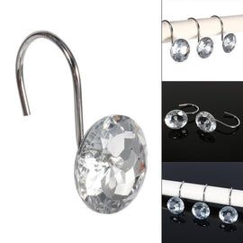 Moksha Rhinestone Bling Shower Curtain Hooks-Set of 12