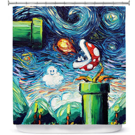 Designs Bathroom Shower Curtains by Aja Ann Van Gogh Super Mario Bros