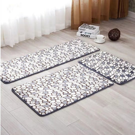 Thicken Bath Mat Bathroom Mats Carpets Set Stone Print Bathroom Floor Rug Doormat For Shower Room Anti-slip Toilet Rugs 3 Sizes