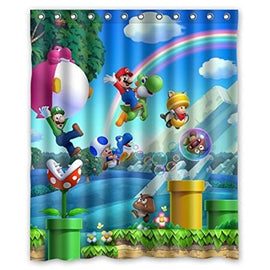 christmas decorations for home Hot Sale Mario rainbow 160x180cm Fabric bathroom accessories Shower Curtain