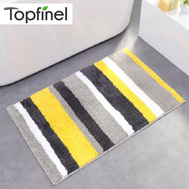 Topfinel Rug Bath Mat Quatrefoil Striped Antiskid Soft Carpet Mat for Bathroom Kitchen Living Room Kids Room Modern Floor Mat