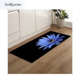 Free Shipping Blue Lotus Banyo Paspas Anti Slip Bath Mat Door Floor Tapete Banheiro Carpet For Toliet Non Slip Alfombra Bano