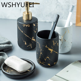 Ceramic wash bathroom  furniture decoration wash bathroom toiletries gift set mug bathroom accessories Home Decoration