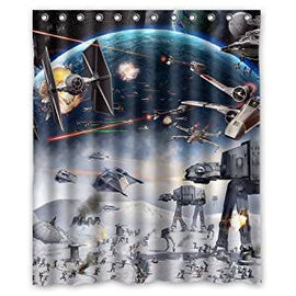 Custom Home Decoration Fashion Star War Science War Spaceship Bath 160x180cm Shower Curtain