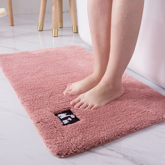 Cotton Fiber Non-Slip Bath Mats Bathroom Carpet, Super Absorbent Rugs Bathtub Floor Mat Doormat For Shower Room Toilet 5 Sizes