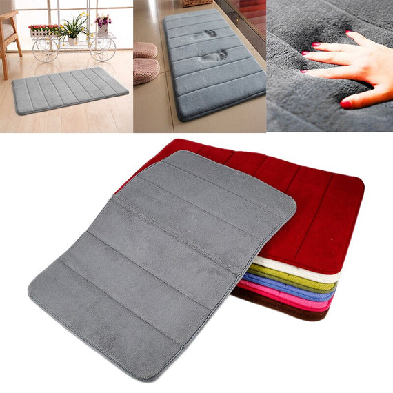 Home Coral Fleece Bathroom Mat Non-slip Memory Foam Rug Soft Floor Carpet Water Absorption Bath Mat Bathroom Carpet Floor decor