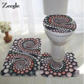 Bath Mat Set Anti Slip Bathroom Carpets Absorbent Toilet Pedestal Rug Bathroom Cover Toilet Seat Carpet Soft Bathroom Shower Mat