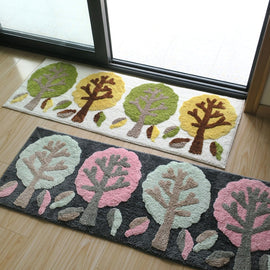 Colorful Tree Print Bathroom Carpet Bath Mat For Balcony Toilt Kitchen 1pcs Blended Bathroom Mat NonSlip Floor Rug tappeto bagno