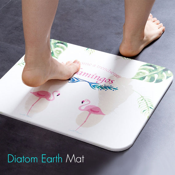 Diatomaceous earth absorbent mats bathroom shower bath mat toilet diatom carpet instantaneous absorption of water