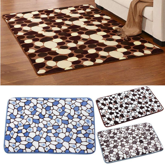 Bath Mat Bathroom Bedroom Non-slip Mats Coral Velvet Rug Shower Carpet Home Entrance Door Floor Pad Stone Pattern Decorative Rug