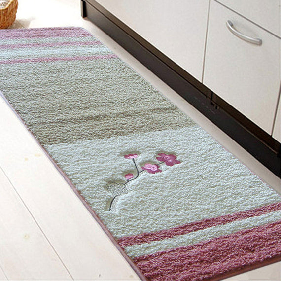 USPIRIT PVC Mesh Coral Fleece Outdoor Mats Bathroom Rugs Water Bath Accent Rugs And Mats Anti Slip Anti-Bacteria Rugs HH1656