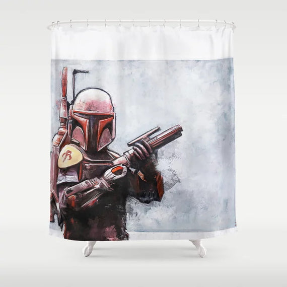 Star War Boba Fett The Bounty Hunter Shower Curtain with Hooks Doormat Bath Floor Mat Bathroom Home Decor