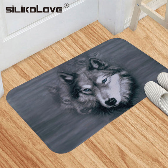 SILIKOLOVE 40*60cm Non Slip Animals Dog Cat Wolf Bath Mat Bathroom Carpet Rug dywaniki lazienkowe