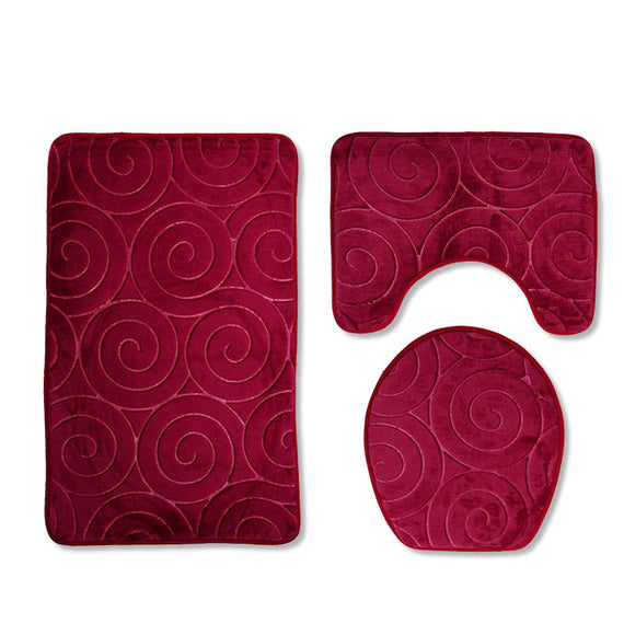 Anti Slip Shower Carpets Set Home Toilet Lid Cover Shower Room Rug Floor Mats  Bathroom Bath Mat Set Toilet Rugs Flannel