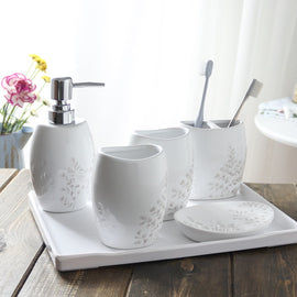 Ceramic wash bathroom four-piece furniture decoration wash bathroom toiletries gift set mug bathroom accessories