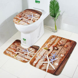 3pcs/set Non Slip Shower Mat Toilet Lid Pad Floor Carpet Home Bathroom Bath Mat Rugs Home Decor Bathroom Products