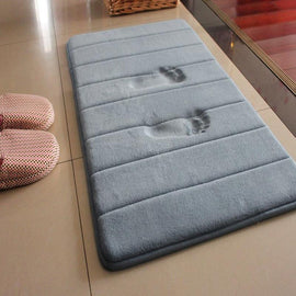 NEW 40x60cm Home Bath Mat Non-slip Bathroom Carpet Soft Coral Fleece Memory Foam Rug Mat Kitchen Toilet Floor Decor Washable