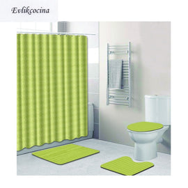 Free Shipping 4pcs Banyo Paspas Bathroom Carpet Toilet Bath Mats Set Green Tapis Salle De Bain Alfombra Bano Tapete Banheiro