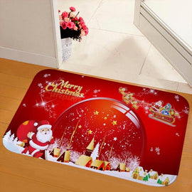 Merry Christmas Doormats Anti-slip Floor Carpet Flannel Door Mat Christmas Decorations for Home Kitchen Room Party Mats