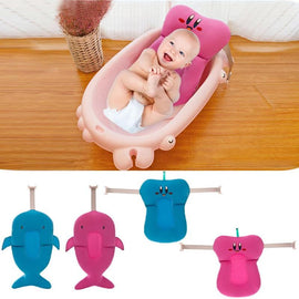 Newborn Baby Bathtub Cushion Portable Infant Bathing Shower Bath Tub Pad Toddler Non-slip Bathtub Seat Mat floating Buckle seat