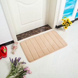 Bath Mat Bathroom Non Slip Carpet Rug Absorption Memory Foam Bathroom Mat Kitchen Door Floor Coral Fleece  40*60cm