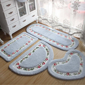 Heart Shape Kitchen Mat Floor Carpet For Living Room Semicircle Bathroom Door Carpet Water Absorption Bath Mat Non-slip Home Rug