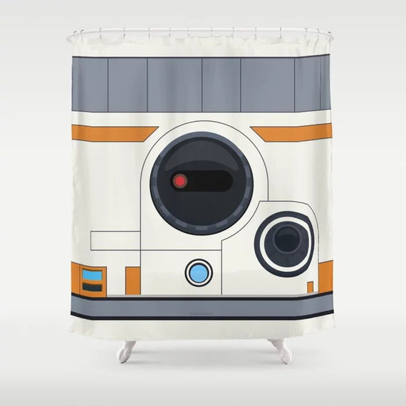 Star War BB-8 Shower Curtain with Hooks Doormat Bath Floor Mat Bathroom Home Decor