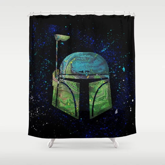 Star War Boba Fett Shower Curtain with Hooks Doormat Bath Floor Mat Bathroom Home Decor