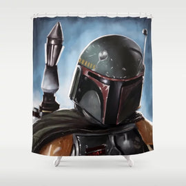 Star War Boba Fett Art Portrait Shower Curtain with Hooks Doormat Bath Floor Mat Bathroom Home Decor