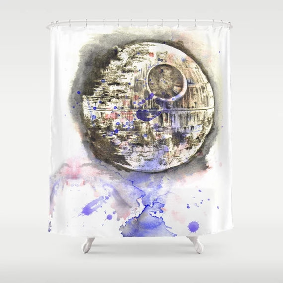 Star War Art Painting The Death Star Shower Curtain with Hooks Doormat Bath Floor Mat Bathroom Home Decor