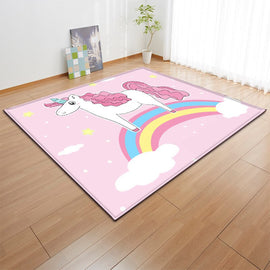 Kids Unicorn Flowers Rugs And Carpets For Baby Home Living Room Large Bedroom Parlor table Hallway kitchen Door Floor Bath Mats