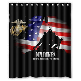 NEW products! Classic United States Marine Corps (USMC) picture for polyester Shower Curtain 60" x 72" Inches